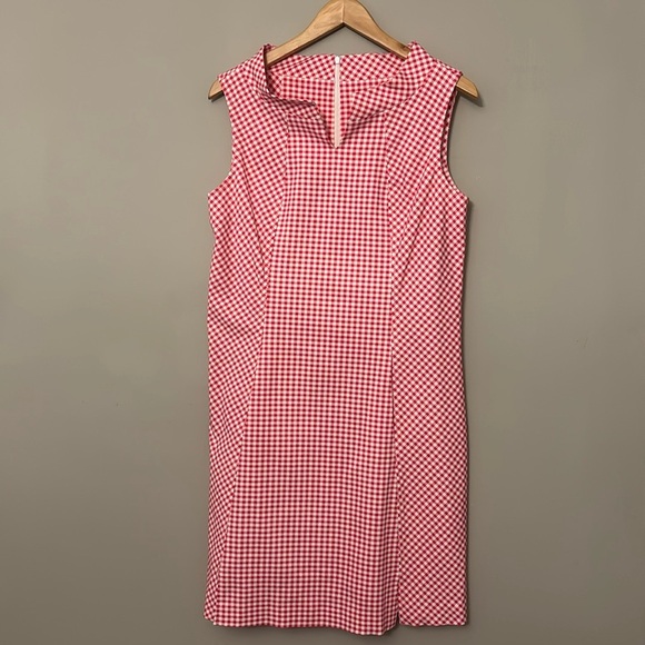Sara Campbell Pink Gingham Sleeveless Dress Sz 8 - Picture 1 of 8